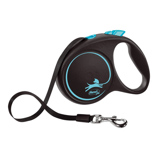 Laisse rétractable Flexi BLACK DESIGN 5 m Bleu Taille M