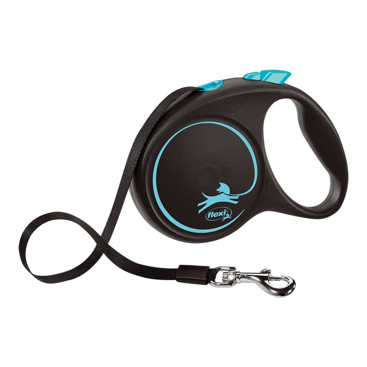 Laisse rétractable Flexi BLACK DESIGN 5 m Bleu Taille M
