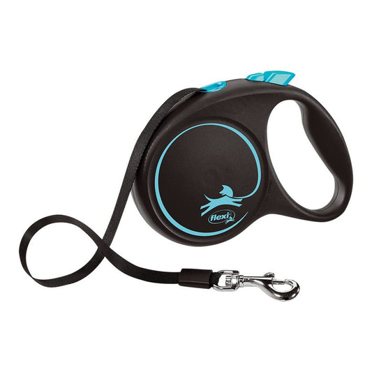 Laisse rétractable Flexi BLACK DESIGN 5 m Bleu Taille M